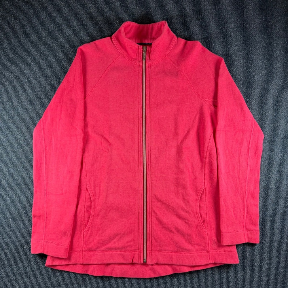 Tommy Bahama Full Zip Mock Neck Jacket Womens M Pit19.5 Pink Coastal